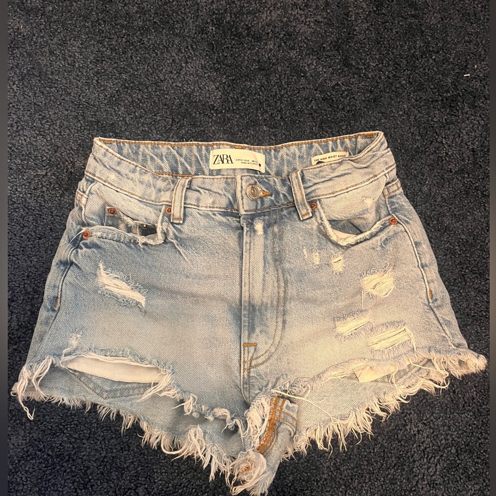 Zara High Waist Jean Shorts